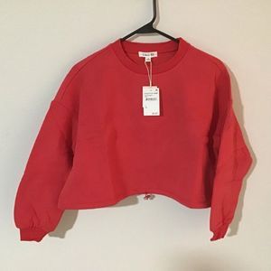 CALI BE Cropped Cinch Sweatshirt